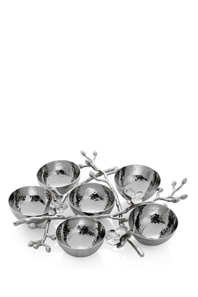 White Orchid 6 Compartment Plate